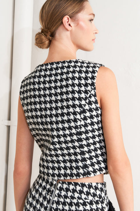 METRO ICON WOVEN HOUNDSTOOTH VEST