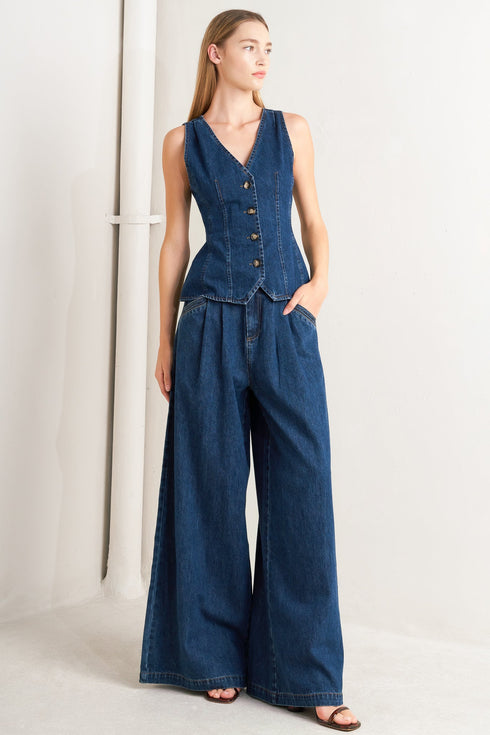 sharp-femininity-denim-vest Flying Tomato - Sophia's Style-3