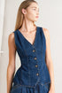 sharp-femininity-denim-vest Flying Tomato - Sophia's StyleVEST-1