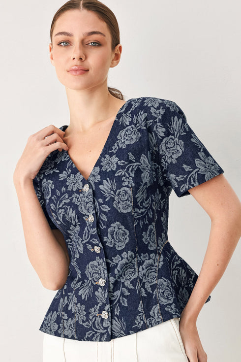 rosette-floral-woven-jacquard-top-sophias-styleTOPS-1