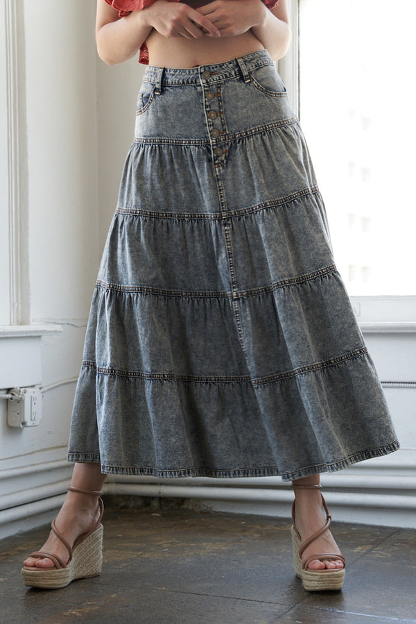 simple-statement-denim-midi-skirt Flying Tomato-Sophia's StyleSKIRTS-1
