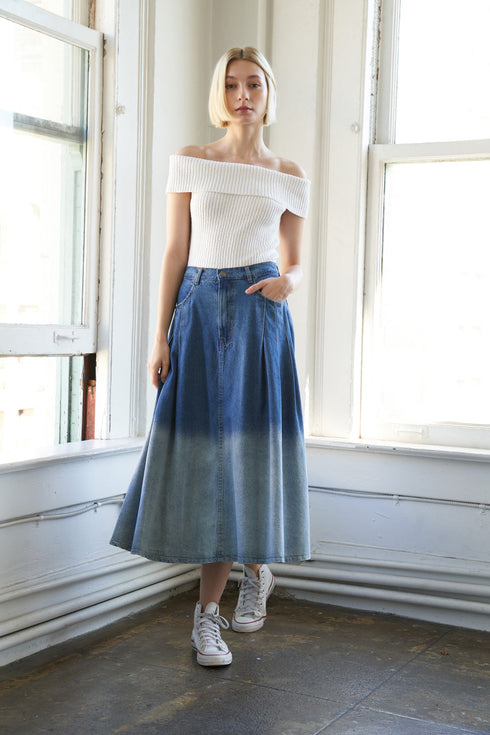 state-of-mind-denim-midi-skirt Flying Tomato-Sophia's Style-3