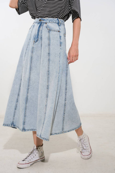 urban-cowgirl-denim-midi-skirt Flying Tomato-Sophia's StyleSKIRTS-1