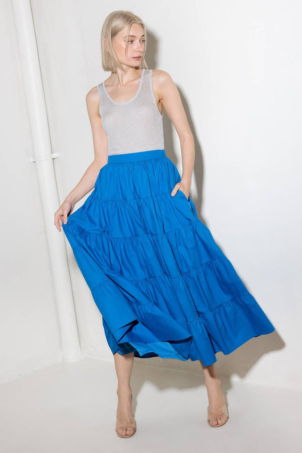 simply-spellbound-blue-woven-full-midi-skirt Flying Tomato-Sophia's StyleSKIRTS-1
