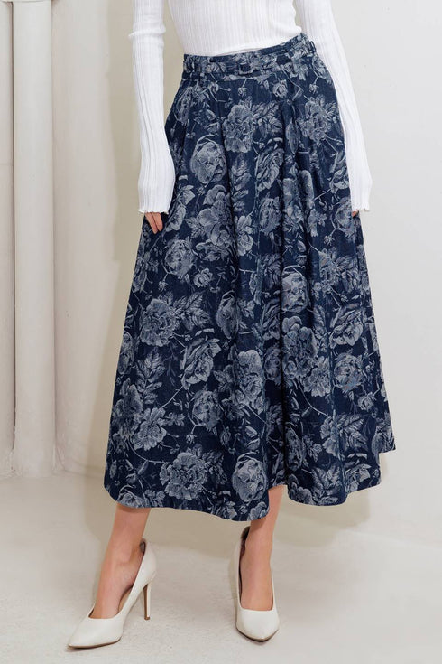 urban-muse-jacquard-denim-skirt Flying Tomato-Sophia's StyleSKIRTS-1