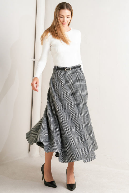 city-checkline-woolen-woven-midi-skirt Flying Tomato - Sophia's Style-5