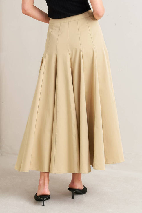 pale-frame-woven-taupe-circle-skirt-Flying-Tomato-Sophia's Style-4