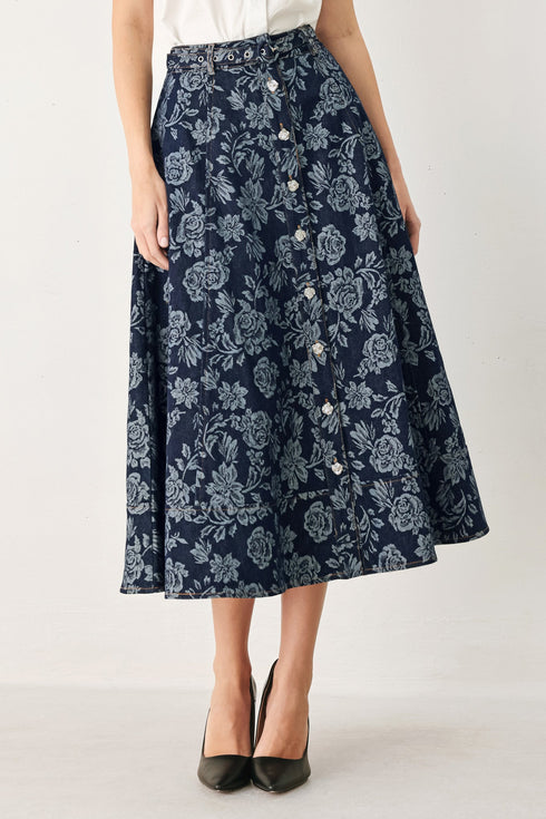 rosette-floral-woven-jacquard-full-skirt-sophias-styleSKIRTS-1