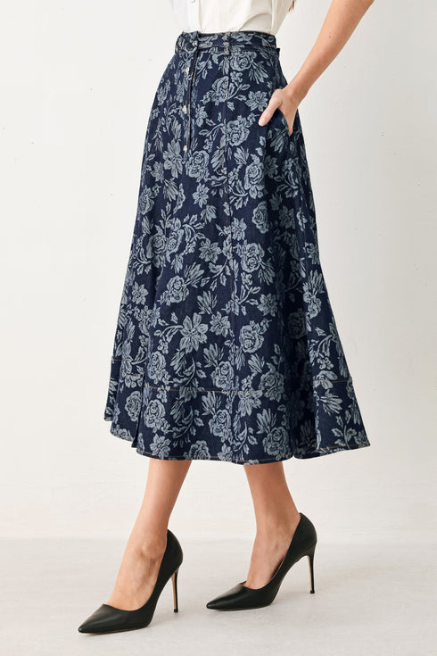rosette-floral-woven-jacquard-full-skirt-sophias-style-3