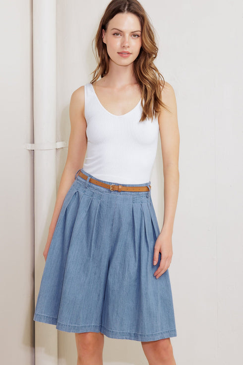 serenity-hill-chambray-short Flying Tomato-Sophia's StyleSHORTS-1