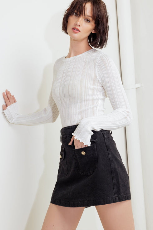 tailored-flow-black-woven-skort Flying Tomato-Sophia's Style-5