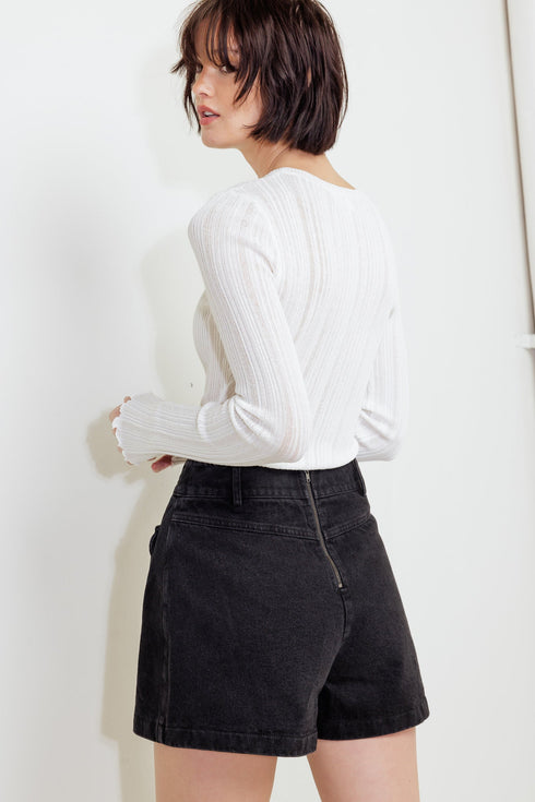 tailored-flow-black-woven-skort Flying Tomato-Sophia's Style-3