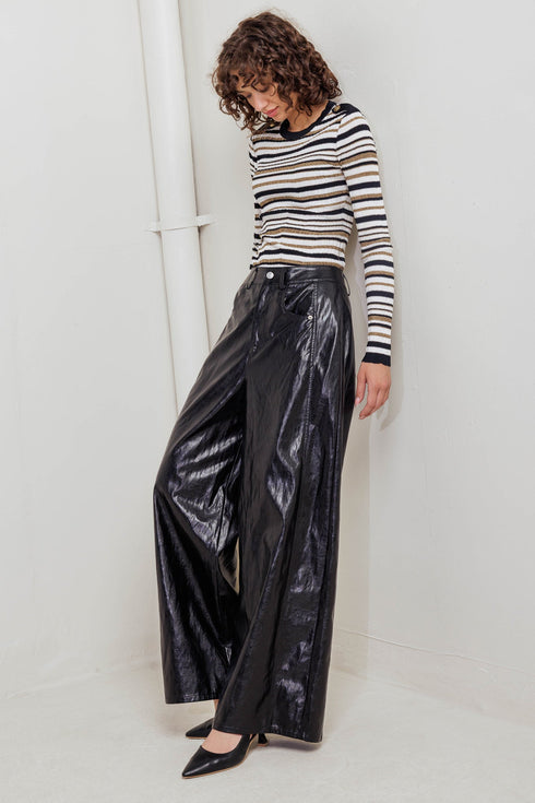 glossy-city-stripes-faux-leather-pants Sophia's Style-4