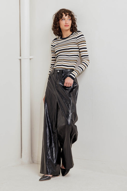 glossy-city-stripes-faux-leather-pants Sophia's Style-5