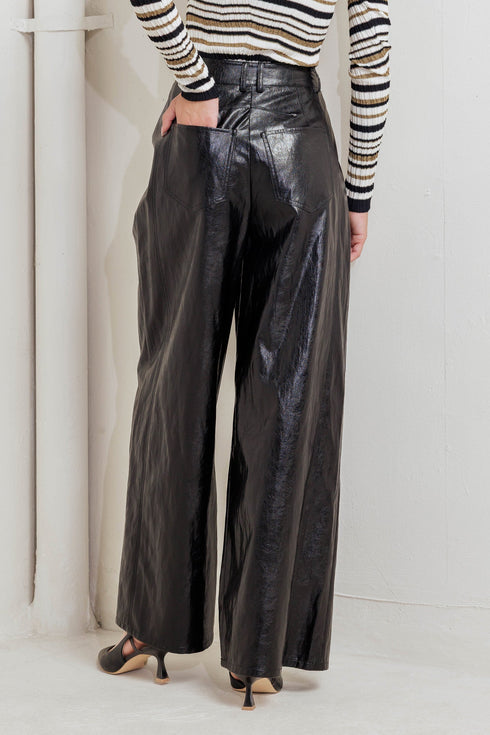 glossy-city-stripes-faux-leather-pants Sophia's Style-3