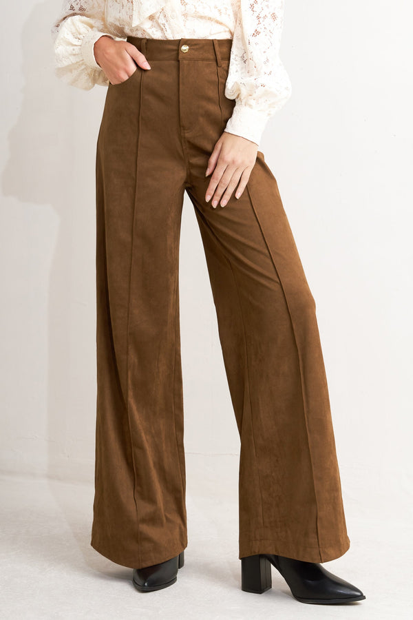 brown-sugar-faux-suede-pants Flying Tomato - Sophia's StylePANTS-1