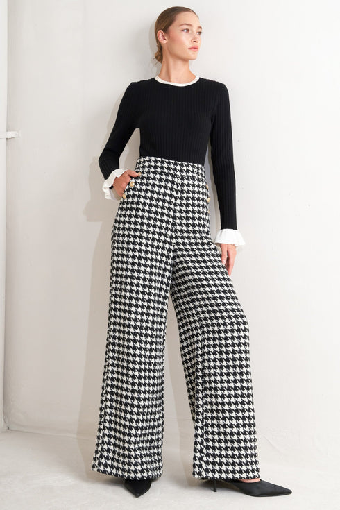 METRO ICON WOVEN HOUNDSTOOTH PANTS