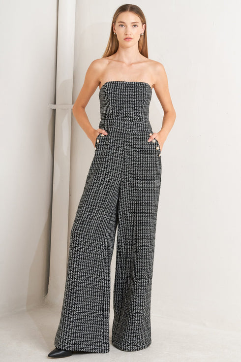 haute-strapless-tweed-jumpsuit Flying Tomato - Sophia's Style-2