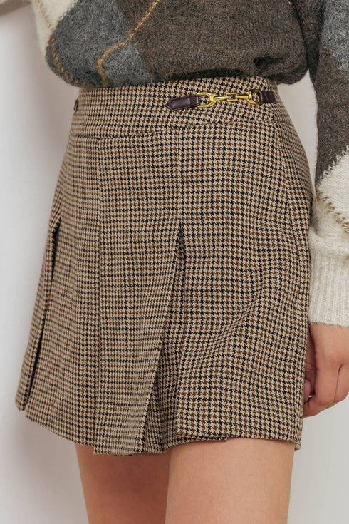 check-attitude-woven-woolen-skort-1 Flying Tomato - Sophia's StyleSHORTS-1