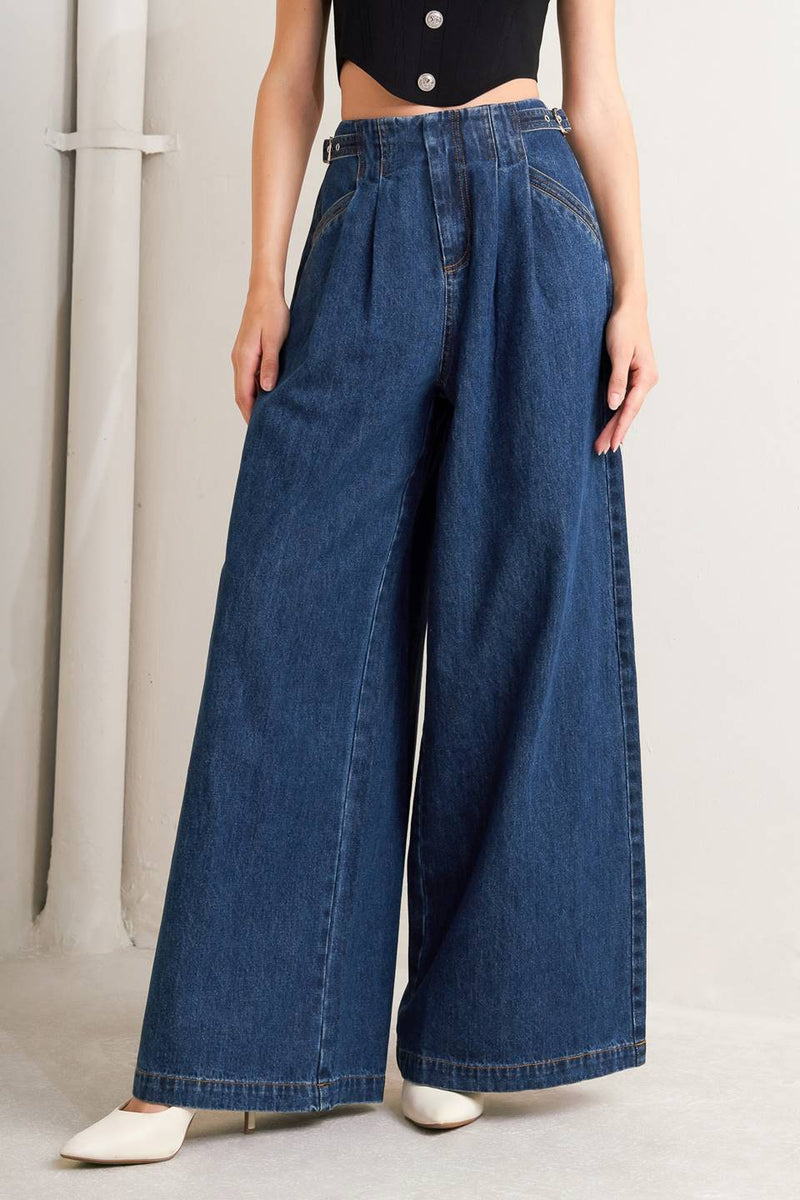 SHARP FEMININITY DENIM PANTS from Flying Tomato at Sophia's Style