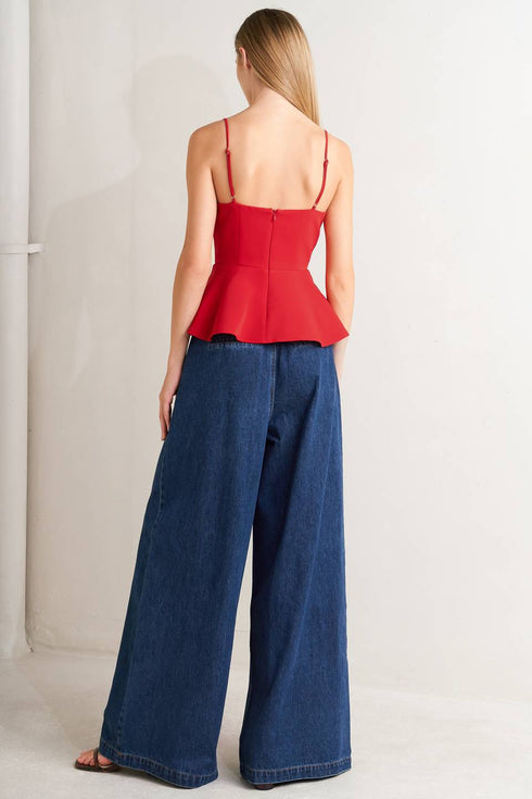 sharp-femininity-denim-pants Flying Tomato - Sophia's Style-5