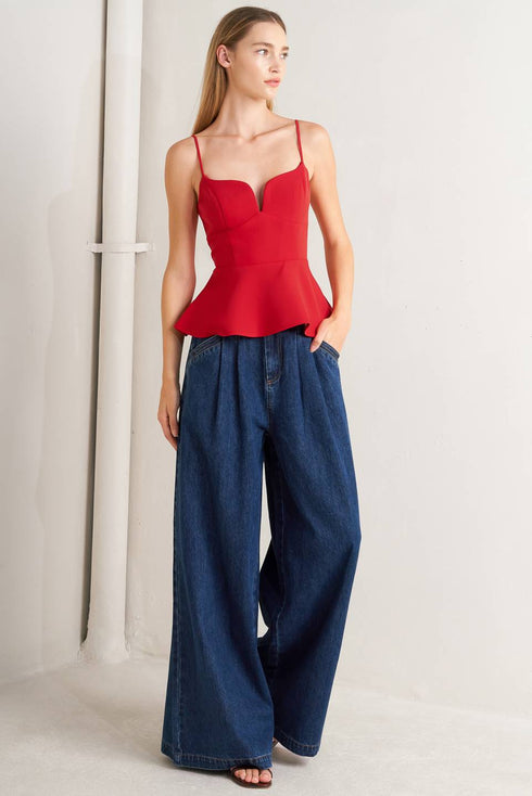 sharp-femininity-denim-pants Flying Tomato - Sophia's Style-6