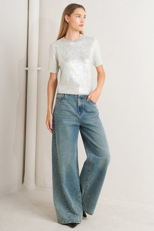 silver-glow-knit-top Flying Tomato - Sophia's Style-3