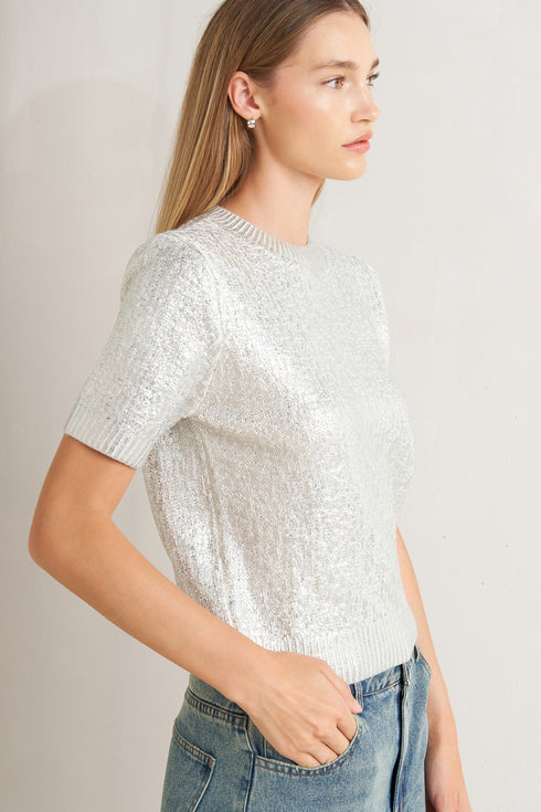 silver-glow-knit-top Flying Tomato - Sophia's Style-4