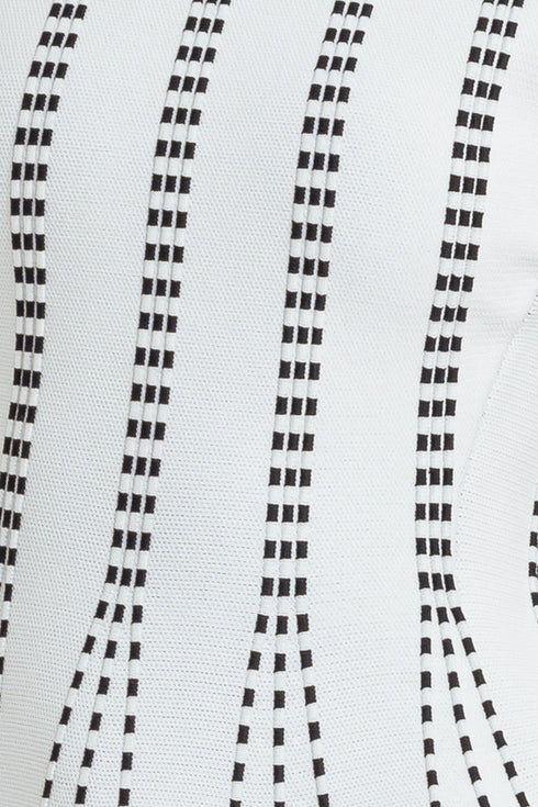 EVENING RUSTLE JACQUARD SWEATER TOP