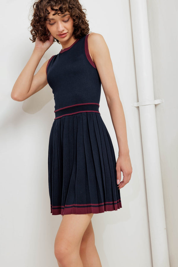 berry-stripe-sweater-mini-dress Flying Tomato-Sophia's StyleSWEATERS-1