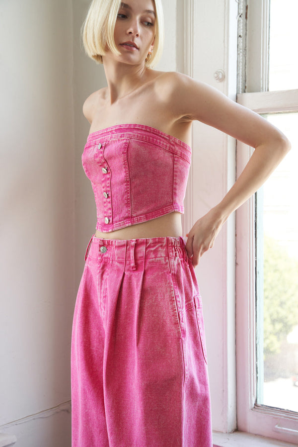 social-hour-denim-tube-top Flying Tomato-Sophia's StyleTOPS-1