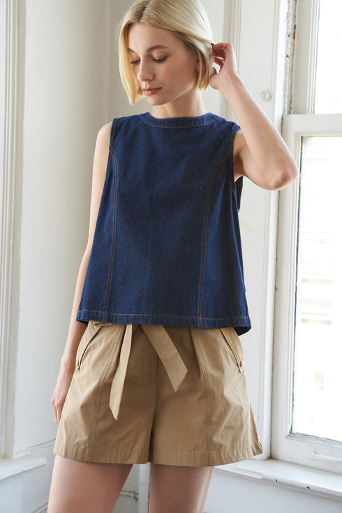 sunlit-serenity-denim-top Flying Tomato-Sophia's Style-3