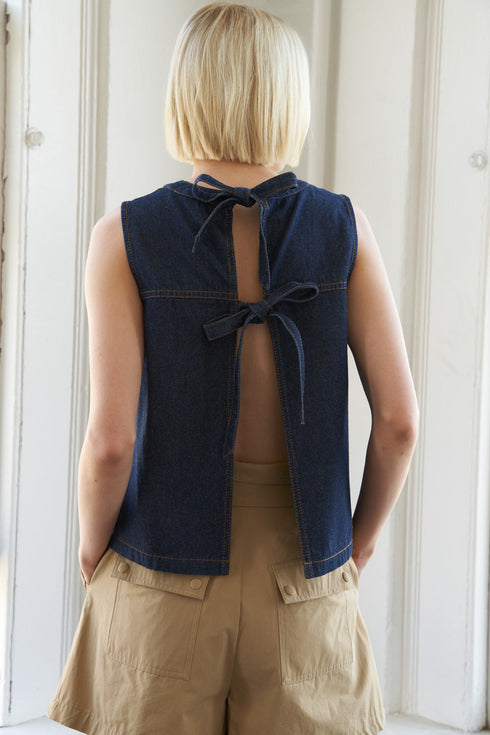 sunlit-serenity-denim-top Flying Tomato-Sophia's Style-2