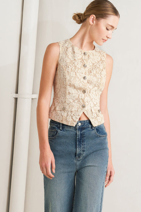 sweet-but-strong-woven-vest-flying-tomato-Sophia's StyleTOPS-1
