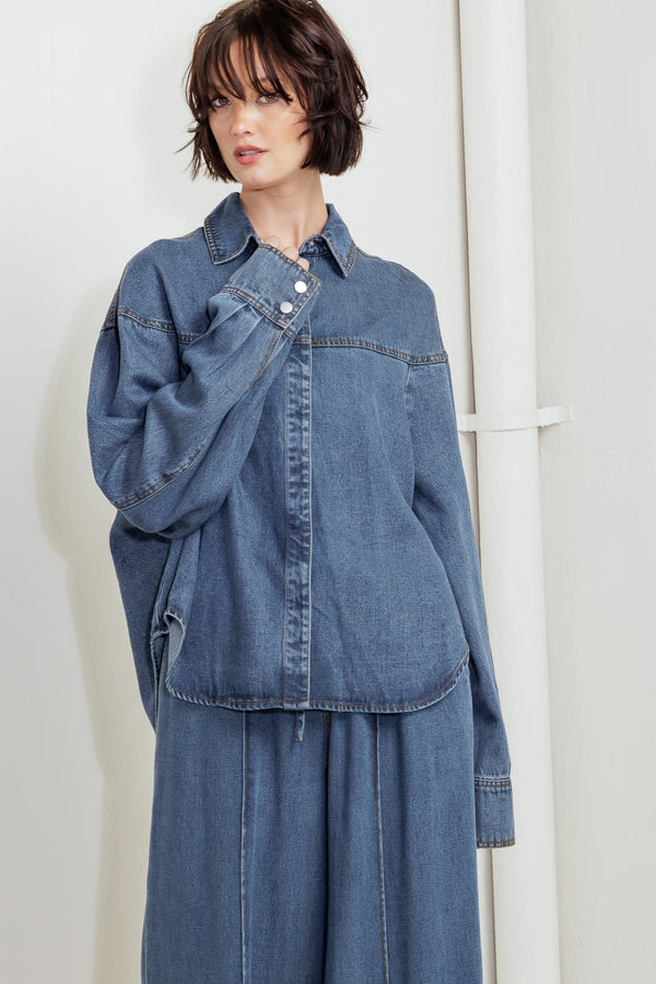 offline-edge-indigo-denim-top Flying Tomato-Sophia's StyleTOPS-1