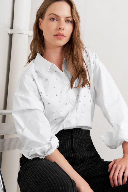 crystal-touch-woven-shirt Flying Tomato-Sophia's StyleTOPS-1