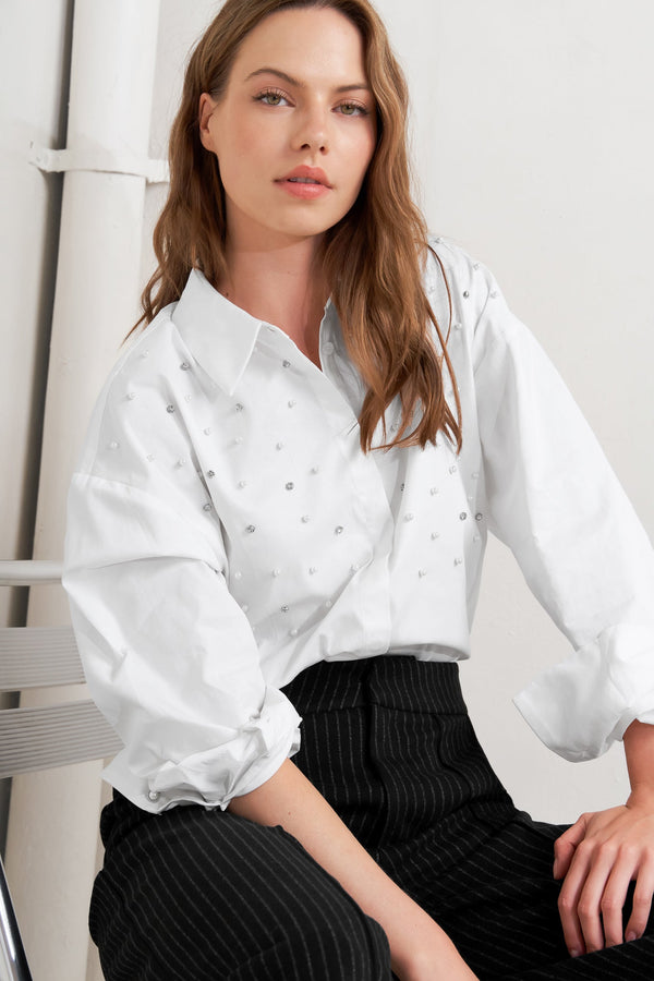 crystal-touch-woven-shirt Flying Tomato-Sophia's StyleTOPS-1