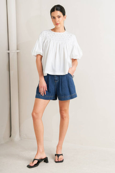 white-dream-puff-woven-top-Flying-Tomato-Sophia's StyleTOPS-1