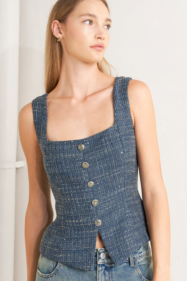 studio-femme-look-tweed-top Flying Tomato - Sophia's StyleTOPS-1