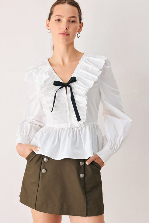 amelie-pleated-ruffle-v-neck-woven-top-sophias-styleTOPS-1