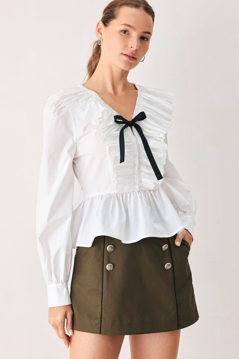 amelie-pleated-ruffle-v-neck-woven-top-sophias-style-3