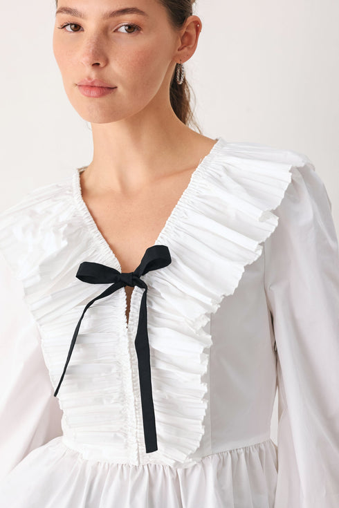 amelie-pleated-ruffle-v-neck-woven-top-sophias-style-2