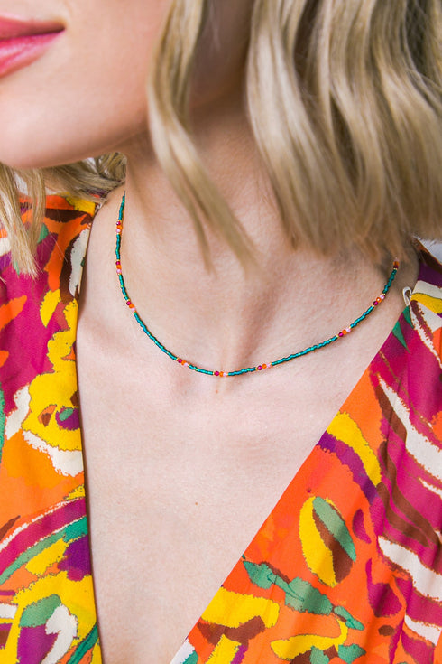 boho-flex-green-choker Flying Tomato-Sophia's StyleNECKLACE-1