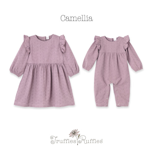 mauve-eyelet-girls-romper-embroidered-cotton-ruffle-sleeve- at Sophia's Style-3