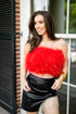 fancy-strapless-feather-crop-top-crimson Buddy Love - Sophia's Style-Fancy Strapless Feather Crop Top - Crimson-Crimson-XS-1