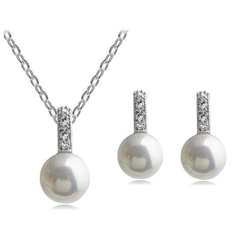 faux-pearl-necklace-and-earring-set-pearl-necklace-set-bridal-jewelry-sets-Sophia's StyleJewelry Sets-1