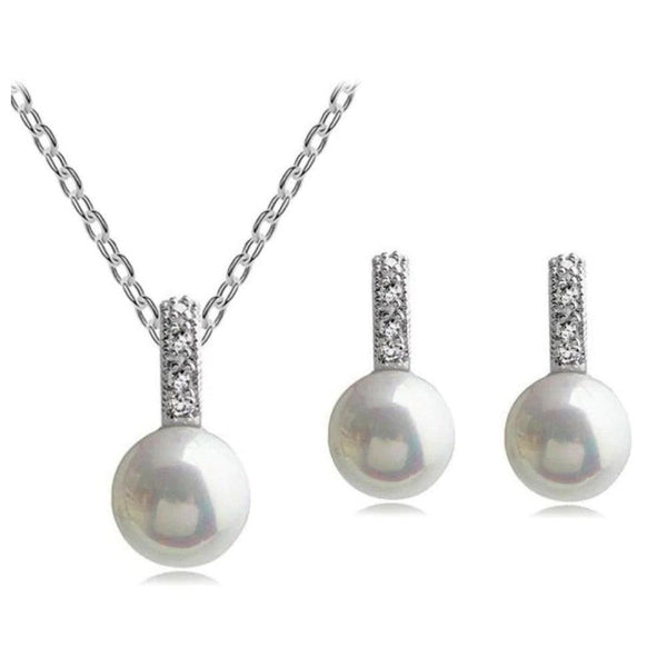 faux-pearl-necklace-and-earring-set-pearl-necklace-set-bridal-jewelry-sets-Sophia's StyleJewelry Sets-1