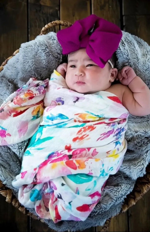 swaddle-blanket-bamboo-and-cotton-flora-Sophia's Style-3