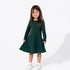 forest-green-bamboo-terry-daywear-girls-long-sleeve-dress-bellabu-bear - Sophia's Style Dress-1