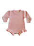 Frills Long Sleeve Knit Romper